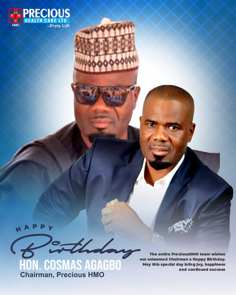 Precious_HMO's tweet photo. The entire PreciousHMO team wishes our esteemed Chairman a Happy Birthday. Today marks a special milestone in your life, and we're honored to celebrate with your life, and we're honored to celebrate with you. 
HAPPY BIRTHDAY CHAIRMAN
#precioushmo #birthday https://t.co/9jf4vAOSwb