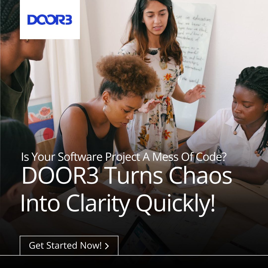 DOOR3's tweet image. Messy software? 🖥️💡 DOOR3 turns chaos into clarity. Let’s clean up your code and deliver results that make a difference! #CodeFix #ProjectRescue hubs.ly/Q034Dv830