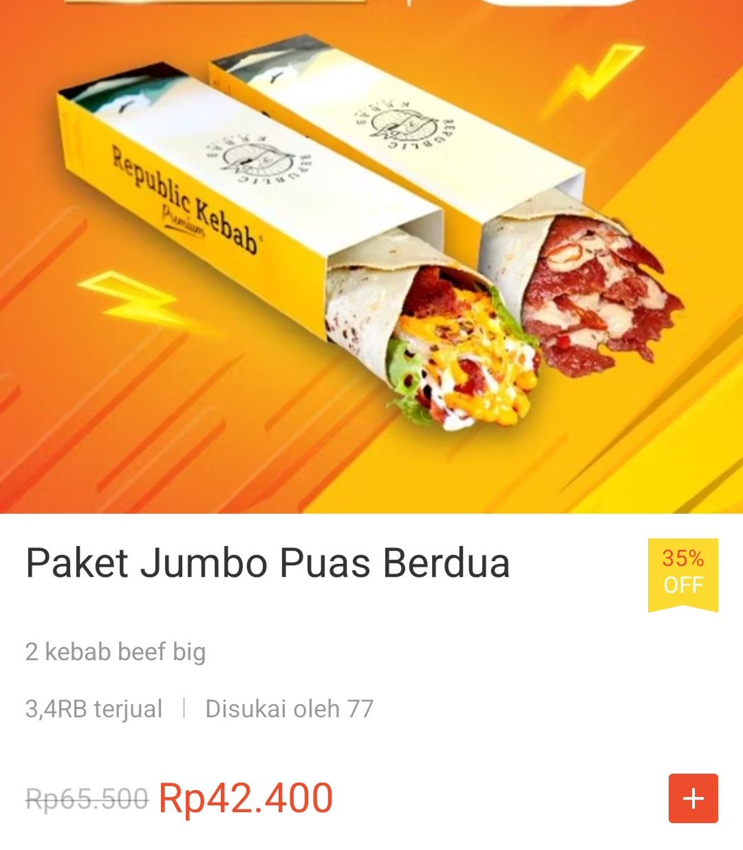 nuneth's tweet photo. Promo shopeefood Republic kebab.. Link promo👇
https://t.co/b4kjSTprTJ

#Promo
#Makanan
#ShopeeFood 
#ShopeeFoodMission 
#RepublicKebab https://t.co/Vbb0048Yx1