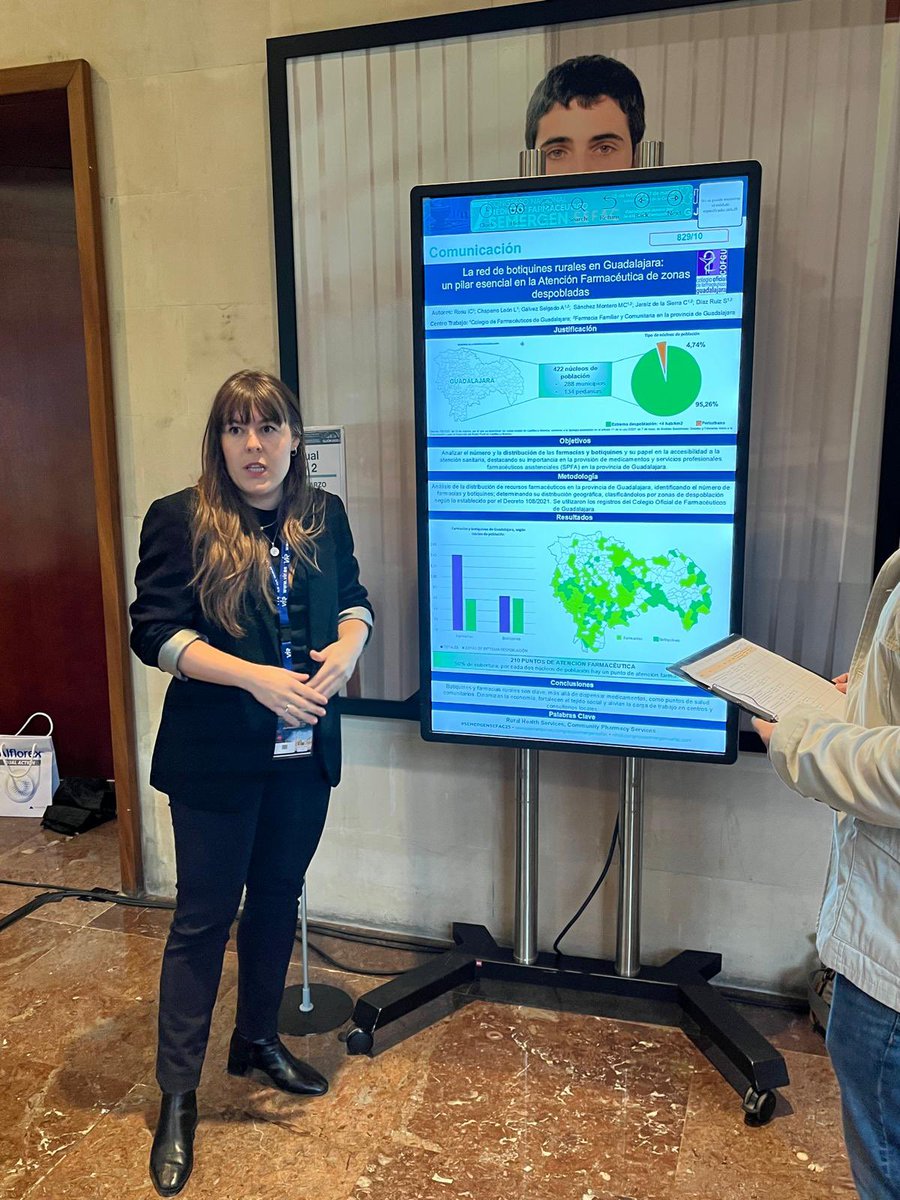 COFGU1's tweet photo. El pasado fin de semana tuvo lugar en Gijón, el 7º Congreso Nacional Médico y Farmacéutico, donde Iulia C. Rosu en representación del #COFGU, expuso la publicación "La red de botiquines rurales en Guadalajara: un pilar esencial en la Atención Farmacéutica de zonas despobladas" https://t.co/ZFD5VBDzTT