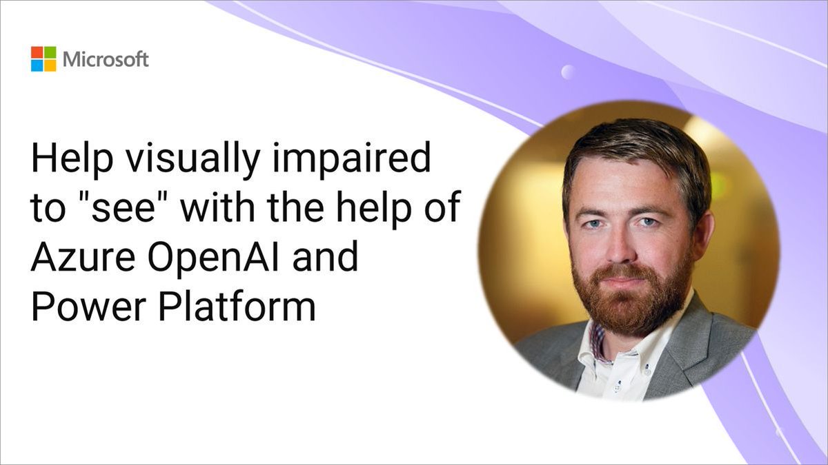💡 Learn how to help visually impaired individuals "see" with Azure OpenAI and Power Platform!  

Let <a href="/AlexHolmeset/">Alexander Holmeset</a> guide you through leveraging AI and low-code technologies to improve accessibility.  

📺 Watch the demo here → youtu.be/info2eG4Knk  

#PowerPlatform #OpenAI