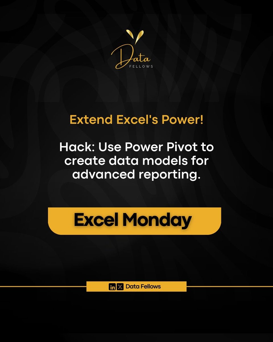 DatafellowsInfo's tweet image. Today on Excel Monday, discover Excel add-ins and plugins to enhance its functionality👇🏾.
RT, Follow and Like for more data tips and hacks .
#MondayMotivation #Excel_Fun