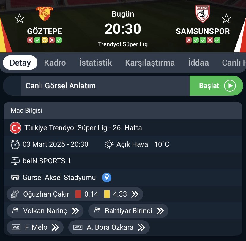 Dostlar bugün de çok müsait olamayacağım.Şimdiden paylaşıyım maçımı

✍️2/1 &amp; 1/2

Bol şans.🍀
