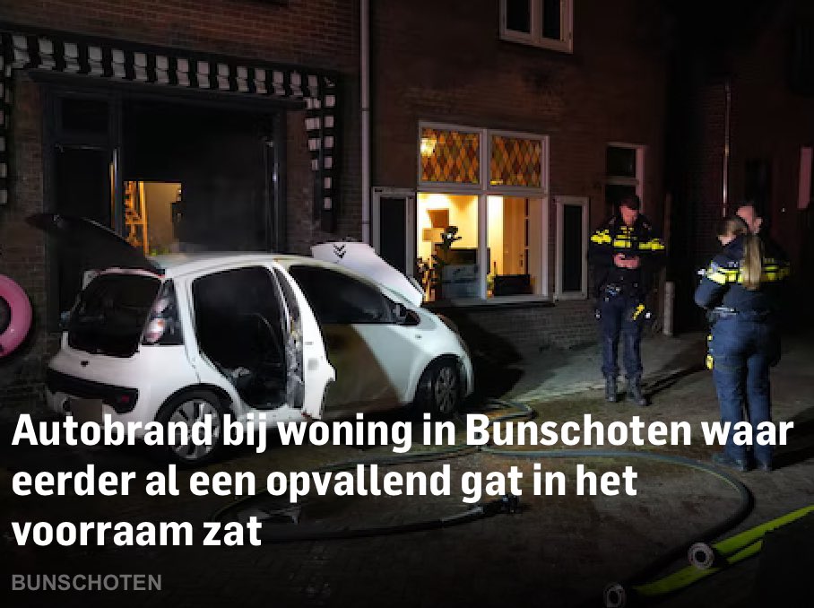 Autobrand schokt bewoners van Bunschoten-Spakenburg