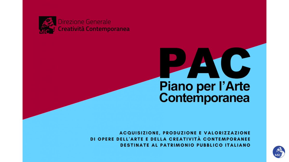 #MiC #DGCC #CreativitaContemporanea #AVVISOPUBBLICO #PAC2025 #ArteContemporanea
Per accrescere il patrimonio pubblico di arte contemporanea:
creativitacontemporanea.cultura.gov.it/pac2025