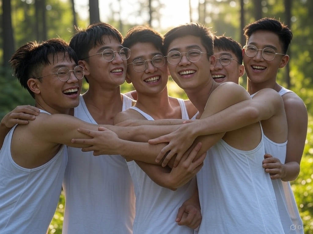 Singleter2's tweet image. Boys having a group hug in white singlet
I wish we could do this everyday