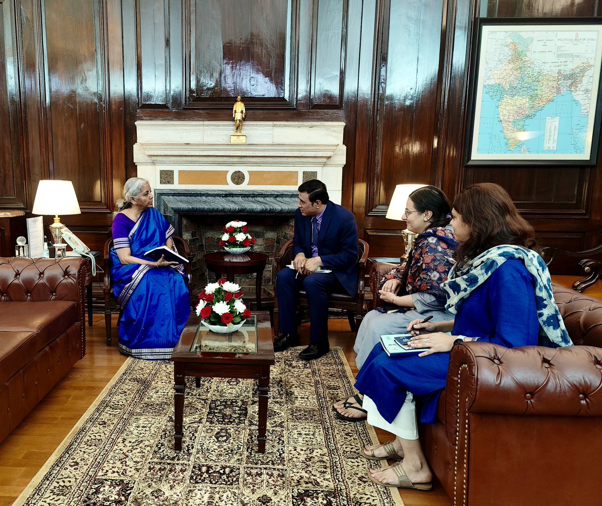 Nirmala Sitharaman Office (@nsitharamanoffc) on Twitter photo Shri Deepak Mishra, Director and Chief Executive - Indian Council for Research on International Economic Relations (ICRIER), and Smt Puja Mehra, Senior Fellow (Consultant) -ICRIER, call on Smt <a href="/nsitharaman/">Nirmala Sitharaman</a>. Shri Deepak Mishra, Director and Chief Executive - Indian Council for Research on International Economic Relations (ICRIER), and Smt Puja Mehra, Senior Fellow (Consultant) -ICRIER, call on Smt <a href="/nsitharaman/">Nirmala Sitharaman</a>.