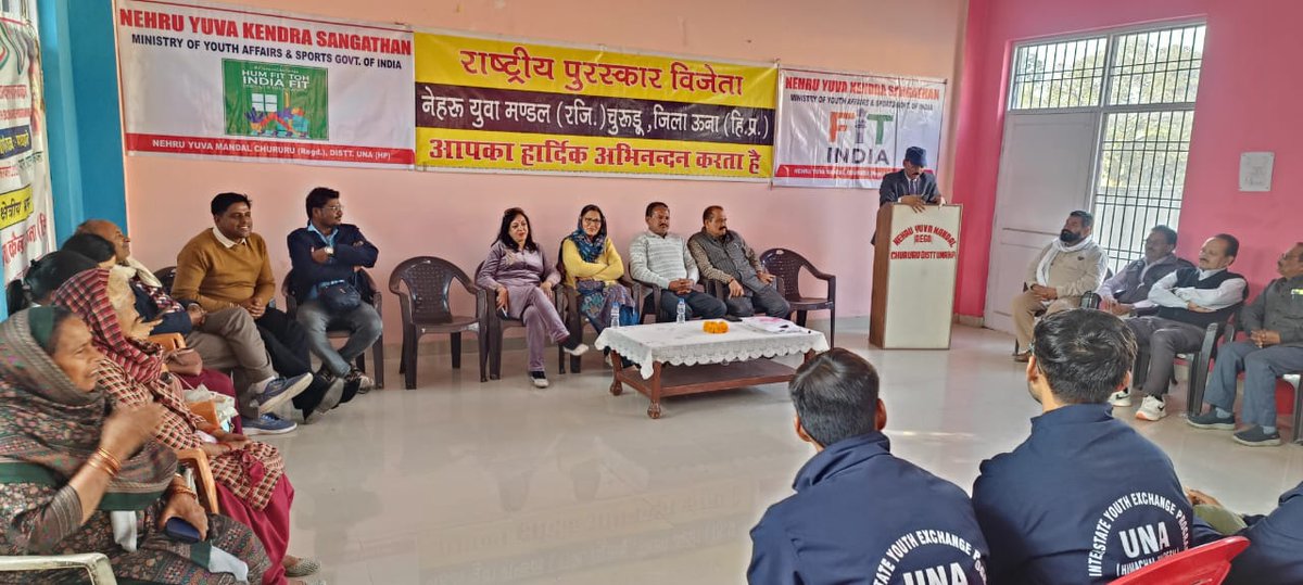 #latepostGlimpse of Day 3 of #ISYEP at Una Dt 22 Feb 2025. Visit to Nehru Yuvak Mandal Chururu (A National Awardee Youth Club) Amb Block, Una