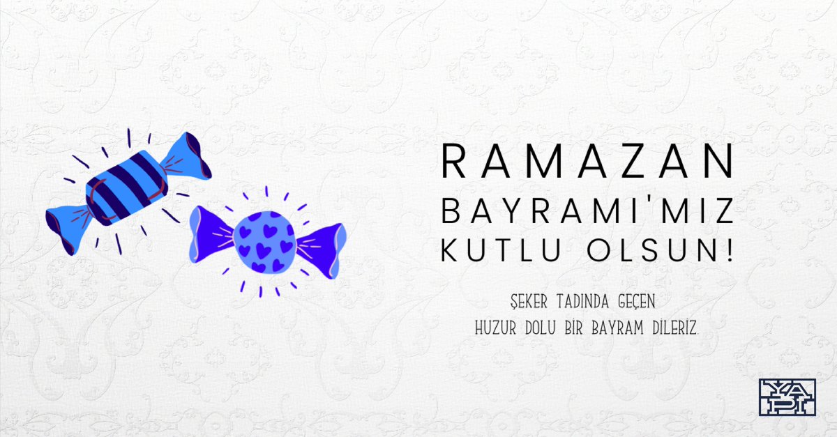 Şeker tadında, neşeyle dolu, sağlık ve mutluluk içinde bir bayram geçirmenizi dileriz.

Ramazan Bayramınız kutlu olsun.
#YapıMerkezi #İyiBayramlar