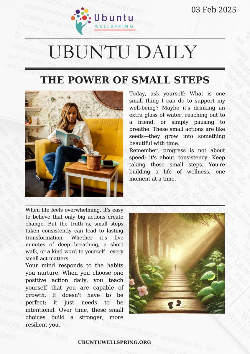 kobiah's tweet photo. The power of small Steps.
#Ubuntuwellspring https://t.co/UtMXtavFwK