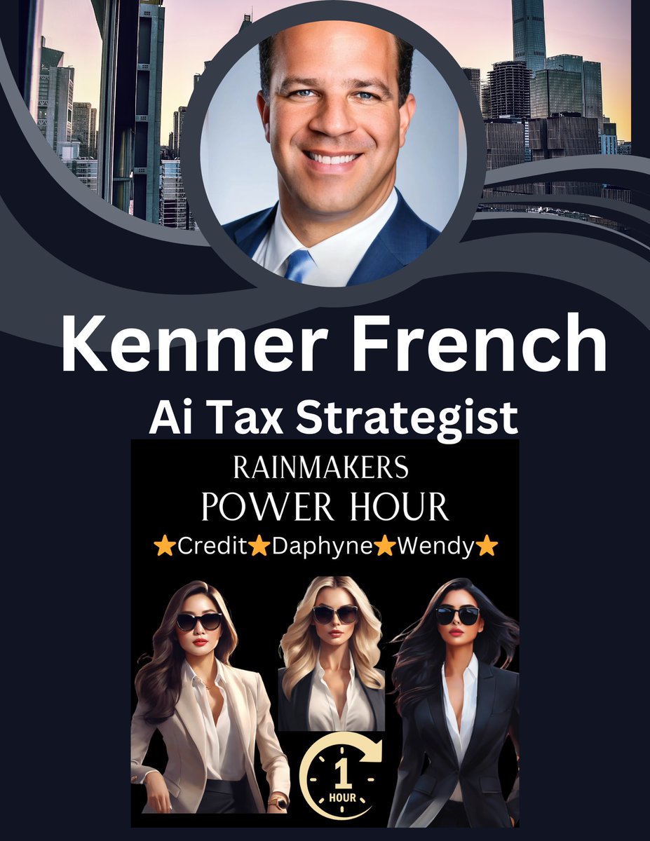 Kennar French of the Vast Solutions Group will be our guest this week on our podcast The Rainmakers Power Hour!💥 Join Lyann Nguyen, Daphyne Christine and myself as we interview Kennar who will be talking about utilizing Ai 💻 for tax strategies💰, something his company has been