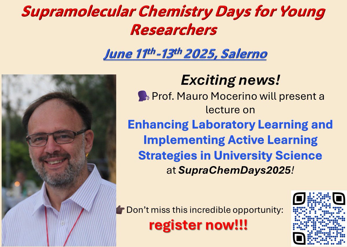 SupraChemDays25's tweet image. 🚀 Who’s at #SupraChemDays25?
🔬 Prof. Mauro Mocerino (Curtin University)
🌍 Dr. Federica Tanghetti (Horizon Europe)
Join top researchers—don’t miss out!
🔥 Register now! suprachemunisa.com/suprachemdays2…
#SupraChemDays25 #SupramolecularChemistry #Salerno