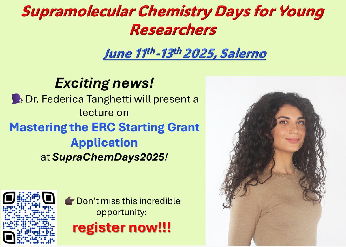 SupraChemDays25's tweet image. 🚀 Who’s at #SupraChemDays25?
🔬 Prof. Mauro Mocerino (Curtin University)
🌍 Dr. Federica Tanghetti (Horizon Europe)
Join top researchers—don’t miss out!
🔥 Register now! suprachemunisa.com/suprachemdays2…
#SupraChemDays25 #SupramolecularChemistry #Salerno