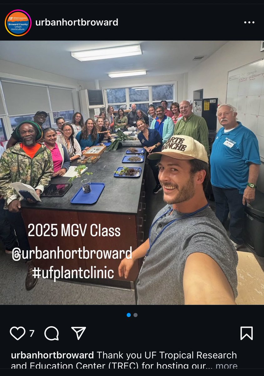 Busy weekend hosting a great group of master gardeners from #BrowardCounty <a href="/HortUrban/">UF/IFAS Urban Hort Broward</a> <a href="/Broward_FCS/">UF/IFAS Extension, Broward County - FCS Program</a> <a href="/FloridaMGs/">FL Master Gardener Volunteer Program</a> 
Lots of good discussions on pests 🪲and diseases 🍄 affecting #Florida  residential landscapes 🤓 We end the day with a tour to the plant clinic 🏥🪴

<a href="/UFTropical/">UF IFAS Tropical Research and Education Center</a>