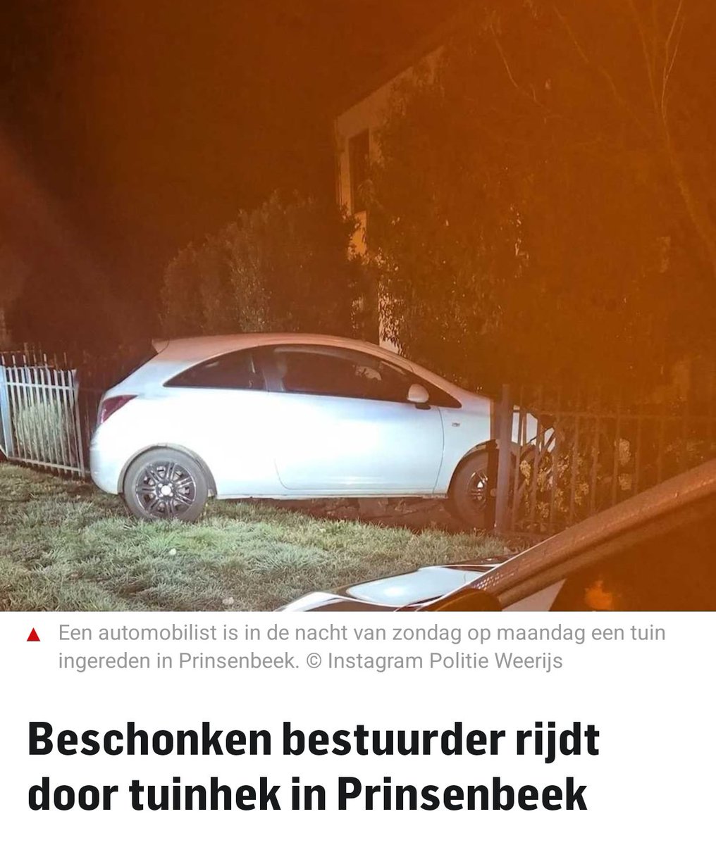 Beschonken bestuurder rijdt door tuinhek in Prinsenbeek