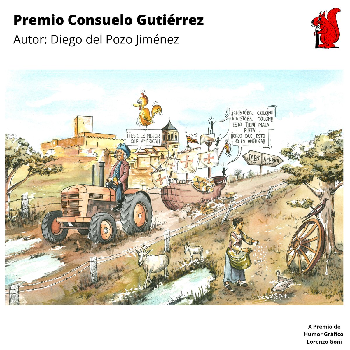 El gallego Eduardo Pérez gana el X Premio de Humor Gráfico Lorenzo Goñi con "Escapadismo rural". El segundo premio ha recaído en el dibujante jiennense Arturo Molero por su ilustración titulada "Torismo". Lo organiza el ayuntamiento de Beas de Segura
extrajaen.com/actualidad/edu…