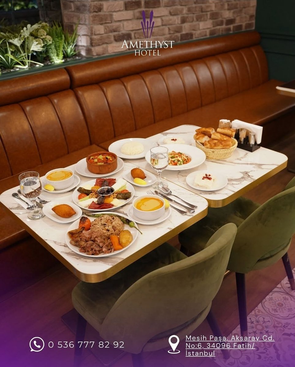 Ramazan’a Özel İftar Sofrası Amethyst Hotel’de! ✨
Bu Ramazan, sevdiklerinizle birlikte Amethyst Hotel’in zengin iftar menüsünde buluşun! 

🕌 İstanbul’un merkezinde, huzurlu bir atmosfer ve özenle hazırlanmış yemekler eşliğinde Ramazan’ın bereketini yaşayın #ramazan #i̇ftar