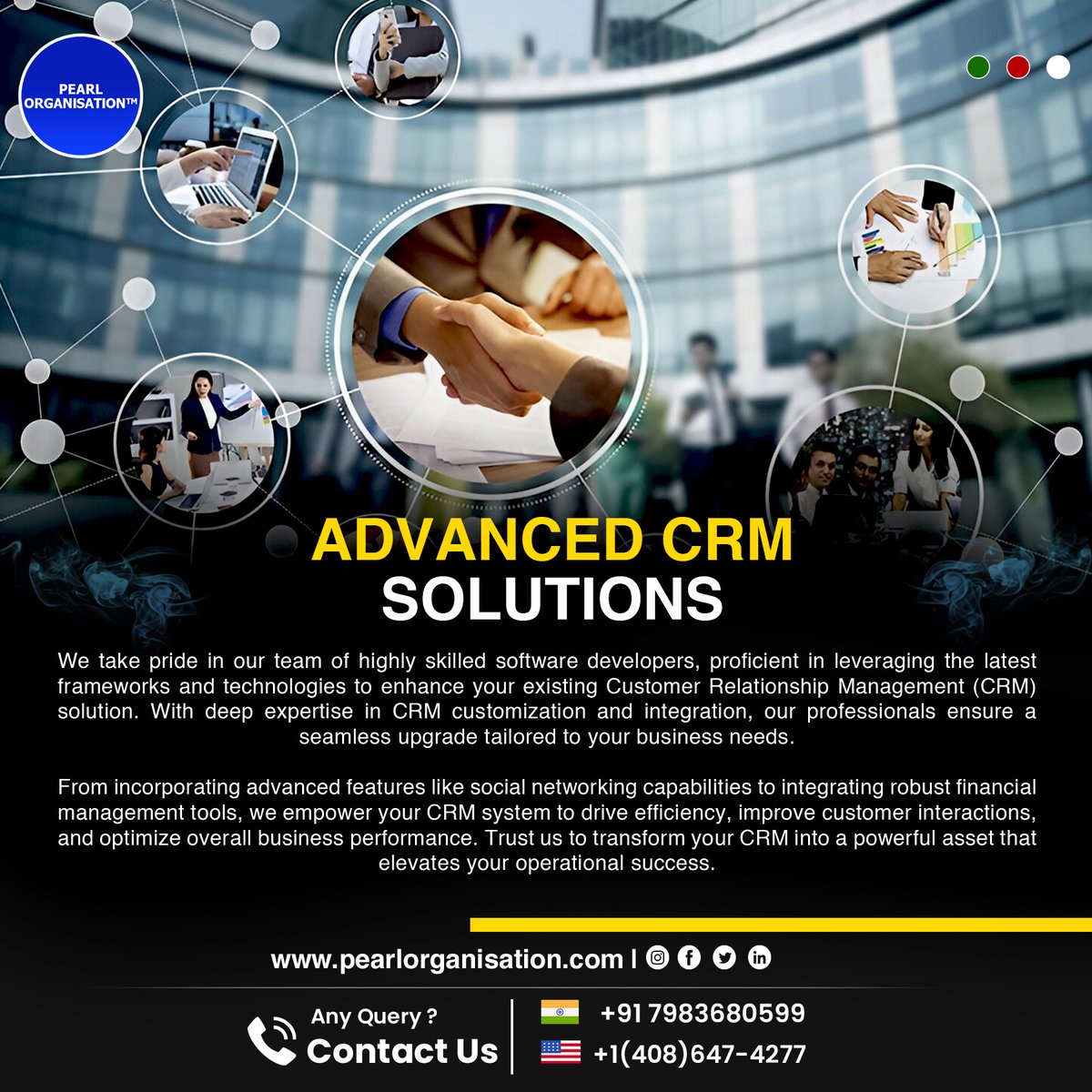 pearlorgs's tweet image. Pearl Organisation provides expert CRM customization and integration, enhancing your system with the latest technologies. 
.
.
pearlorganisation.com
.
.
#PearlOrganisation #CRMCustomization #CRMIntegration #BusinessEfficiency #TechSolutions #CustomerSuccess