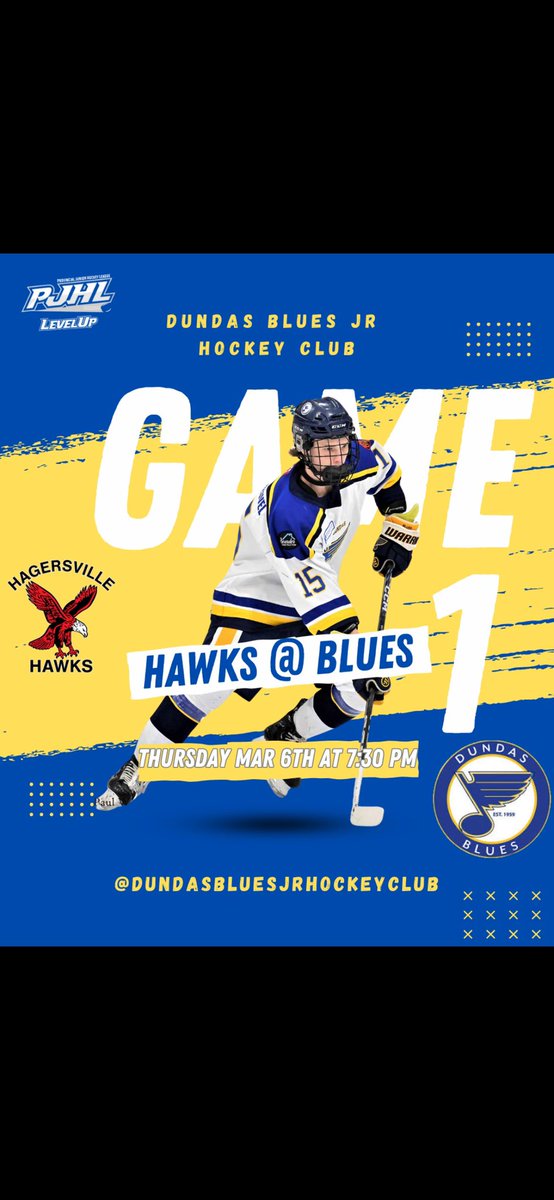 🚨 ROUND 2 THURSDAY! 🚨

The boys are moving on, and the next battle begins THIS THURSDAY as we take on the Hagersville Hawks.

🏒 Game 1: 7:30 PM @ The Market

The rest of the series schedule drops this week, but for now, let’s pack the barn and bring the noise! 🔥🔵🟡