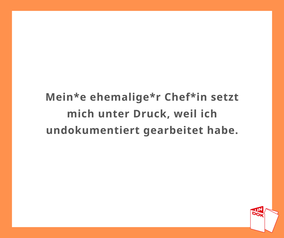 UNDOK_at's tweet photo. ⭐️Wiederholung der UNDOK-Infopostserie⭐️

Infopost #32: Mein*e ehemealige*r Chef*in setzt mich unter Druck, weil ich undokumentiert gearbeitet habe.

Dabei ist wichtig für dich zu wissen: Auch wenn du undokumentiert gearbeitet hast, hast du Rechte! https://t.co/qainWd1dUn