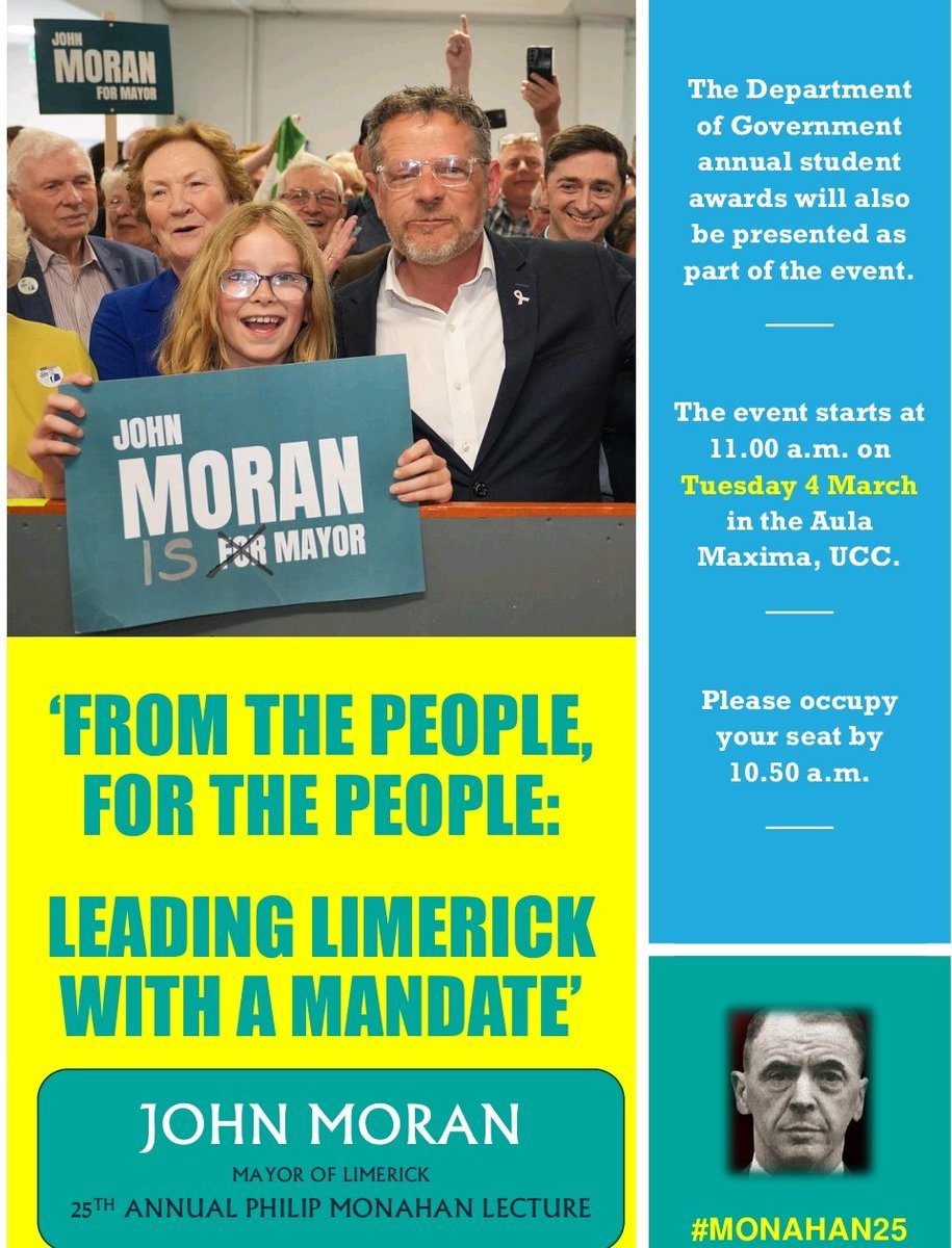 AODH QUINLIVAN ⚽️🏆 (@aodhquinlivan) on Twitter photo 25th Annual Philip Monahan Memorial Lecture <a href="/UCC/">UCC Ireland</a> tomorrow. John Moran, Ireland's historic first directly elected mayor, is the guest speaker. It promises to be a super event. All welcome! <a href="/moranjohna1/">John Moran, Mayor of Limerick</a> <a href="/CACSSS1/">UCC Arts, Celtic Studies and Social Sciences</a> <a href="/Limerick_Leader/">Limerick Leader / Limerick Live</a> <a href="/echolivecork/">EchoLive.ie</a> <a href="/irishexaminer/">Irish Examiner</a> <a href="/corkindo/">Cork Independent</a> <a href="/Corks96FM/">Cork's 96FM</a> 25th Annual Philip Monahan Memorial Lecture <a href="/UCC/">UCC Ireland</a> tomorrow. John Moran, Ireland's historic first directly elected mayor, is the guest speaker. It promises to be a super event. All welcome! <a href="/moranjohna1/">John Moran, Mayor of Limerick</a> <a href="/CACSSS1/">UCC Arts, Celtic Studies and Social Sciences</a> <a href="/Limerick_Leader/">Limerick Leader / Limerick Live</a> <a href="/echolivecork/">EchoLive.ie</a> <a href="/irishexaminer/">Irish Examiner</a> <a href="/corkindo/">Cork Independent</a> <a href="/Corks96FM/">Cork's 96FM</a>