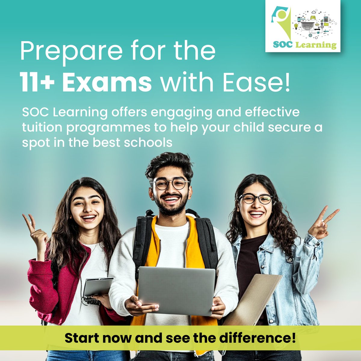 schoolofcoding's tweet image. 🌟 Ace the 11+ Exams with Confidence! 📚✨

Our expert-led sessions make learning enjoyable while ensuring academic success!

📢 Start today and see the difference! - soclearning.com/contact/

#11PlusExams #EducationMatters #SOCLearning #FutureSuccess