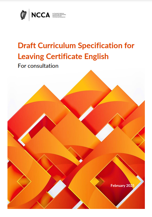 The draft specification for Leaving Certificate English has been published. It can be accessed at the following link: ncca.ie/en/senior-cycl…  An online consultation survey will become available from tomorrow at the same link: ncca.ie/en/senior-cycl…