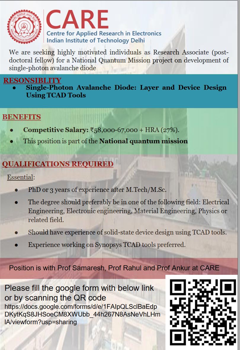 Looking for research associate. Please fill the google form: 

docs.google.com/forms/d/e/1FAI…