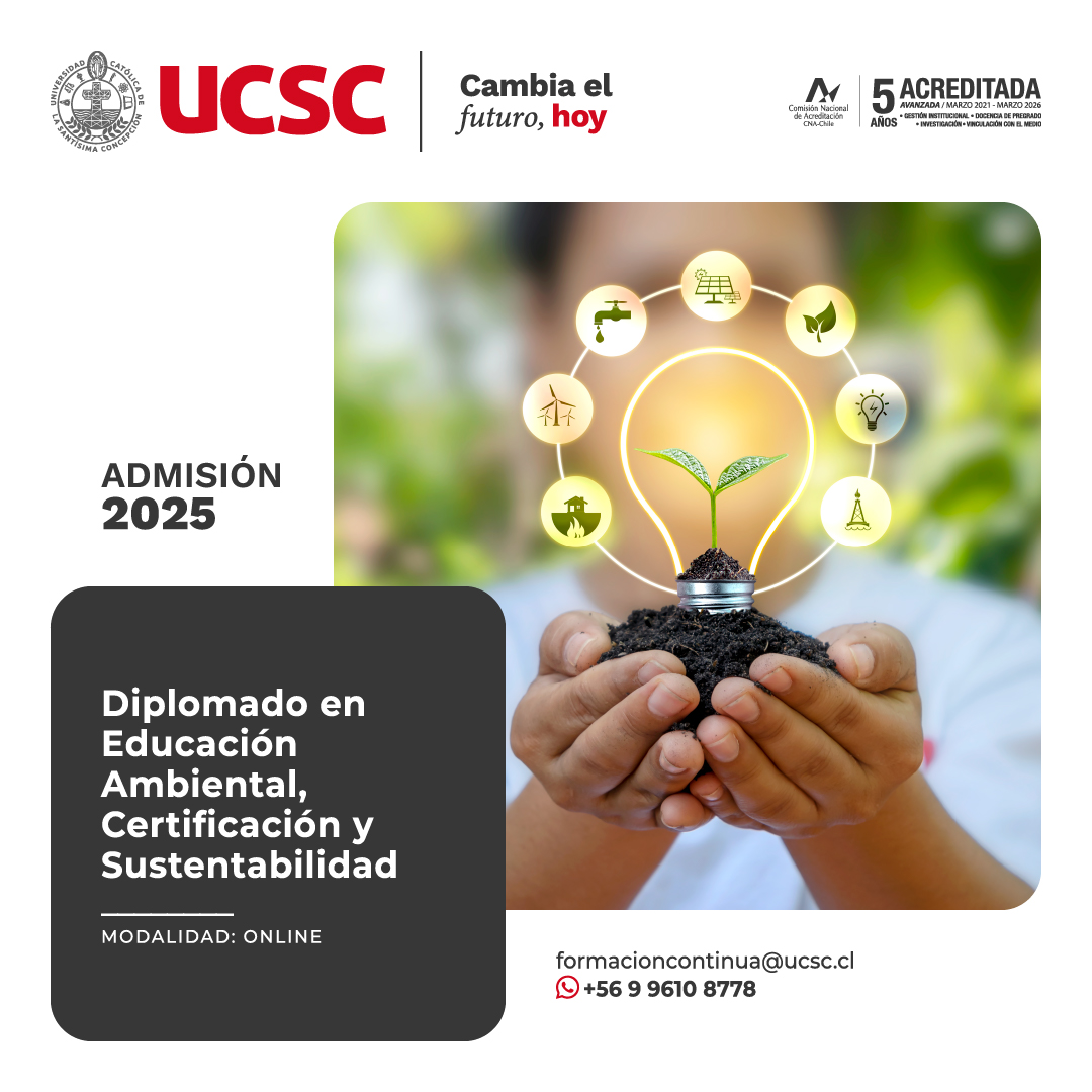 Compartimos la oferta de diplomados del área de ciencia y medio ambiente, con modalidad virtual.

¡Ven y perfecciónate con nosotros!

Para mayor información ingresa a 
formacioncontinua.ucsc.cl

#Diplomados #UCSC #UCSCConcepcion