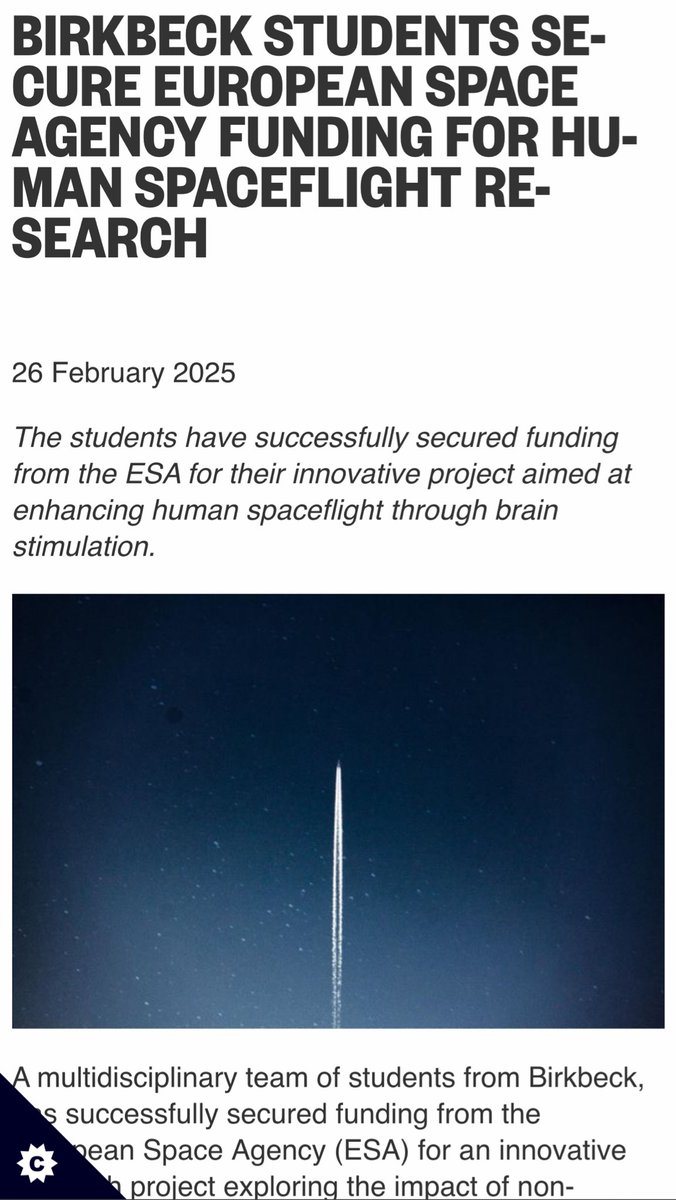 “I am particularly proud to be part of a team composed entirely of women. Women have historically been underrepresented in the space sector, but their contributions have been key across all areas”

Read full piece:
bbk.ac.uk/news/birkbeck-…

<a href="/BirkbeckUoL/">Birkbeck, University of London</a> <a href="/bbkpsychology/">Birkbeck School of Psychological Sciences</a>