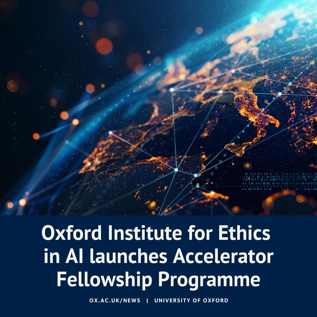 University of Oxford (@uniofoxford) on Twitter photo NEW: <a href="/EthicsInAI/">The Institute for Ethics in AI</a> is launching the Accelerator Fellowship Programme, a pioneering five-year initiative designed to address the ethical challenges posed by AI technologies.
Find out more ⬇️ NEW: <a href="/EthicsInAI/">The Institute for Ethics in AI</a> is launching the Accelerator Fellowship Programme, a pioneering five-year initiative designed to address the ethical challenges posed by AI technologies.
Find out more ⬇️