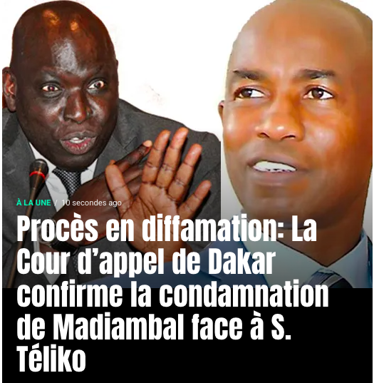 snap221com's tweet image. Le tribunal correctionnel de Dakar et condamnant le journaliste, @MadiambalD , à trois mois de prison ferme, une amende de 500.000 francs CFA et 5 millions de dommages et intérêts à allouer au juge, Souleymane Téliko
Lire la suite📷📷
snap221sn.com/proces-en-diff…