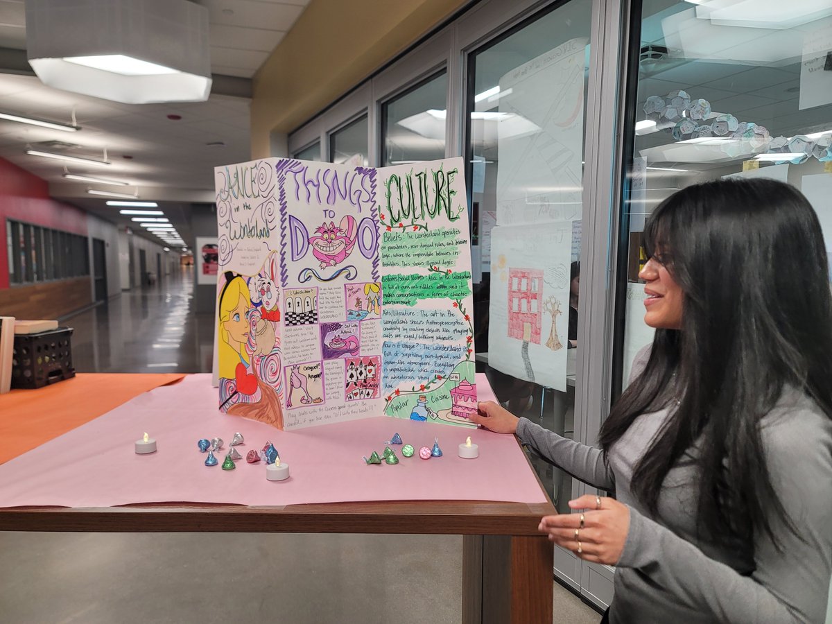 LakeBeltonHS's tweet photo. 🌟 English IV brought literature to life with creative vacation packages inspired by books like Alice in Wonderland and The Hobbit! ✈️📚 Their imaginative presentations made us all want to pack our bags and go on an adventure! #LakeBeltonHighSchool #LBHS #CreativeLearning https://t.co/XBArxCny6d