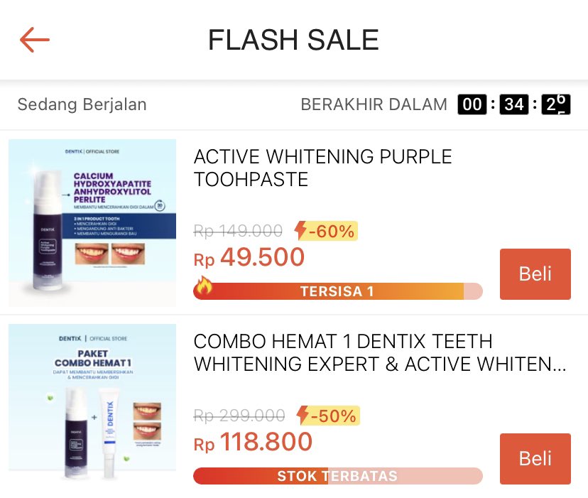 DentixOfficial's tweet photo. MAMPIIIR KE FLASH SALE DULU GA SEHHH

https://t.co/M0ZBZ9G9YO https://t.co/RDjqNM5ST2