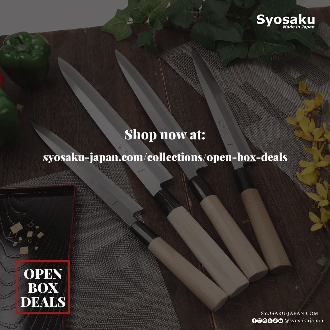 syosakujapan's tweet image. 𝐋𝐢𝐦𝐢𝐭𝐞𝐝-𝐭𝐢𝐦𝐞 𝐎𝐩𝐞𝐧-𝐁𝐨𝐱 𝐃𝐞𝐚𝐥𝐬!

Premium Japanese knives, lightly handled but sharp as new—now at a special price. 💯

⏳ Stock won’t last. Grab yours now! 
🔗syosaku-japan.com/collections/op…

#SyosakuJapan #JapaneseKnives #OpenBoxDeals