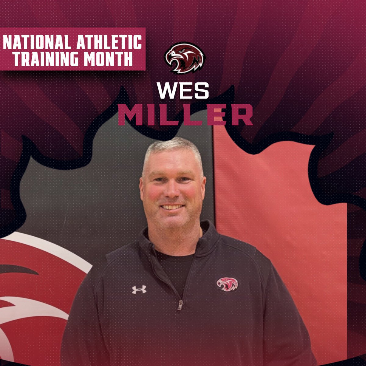 IN HONOR OF NATIONAL ATHLETIC TRAINING MONTH, WE WOULD LIKE TO RECOGNIZE WES MILLER FOR ALL HE DOES FOR OUR PROGRAM.

WE SALUTE WES FOR HIS ESSENTIAL ROLE IN PROVIDING QUALITY HEALTH CARE FOR OUR ATHLETES EVERY DAY.  WES IS THE BEST ATC THERE IS!