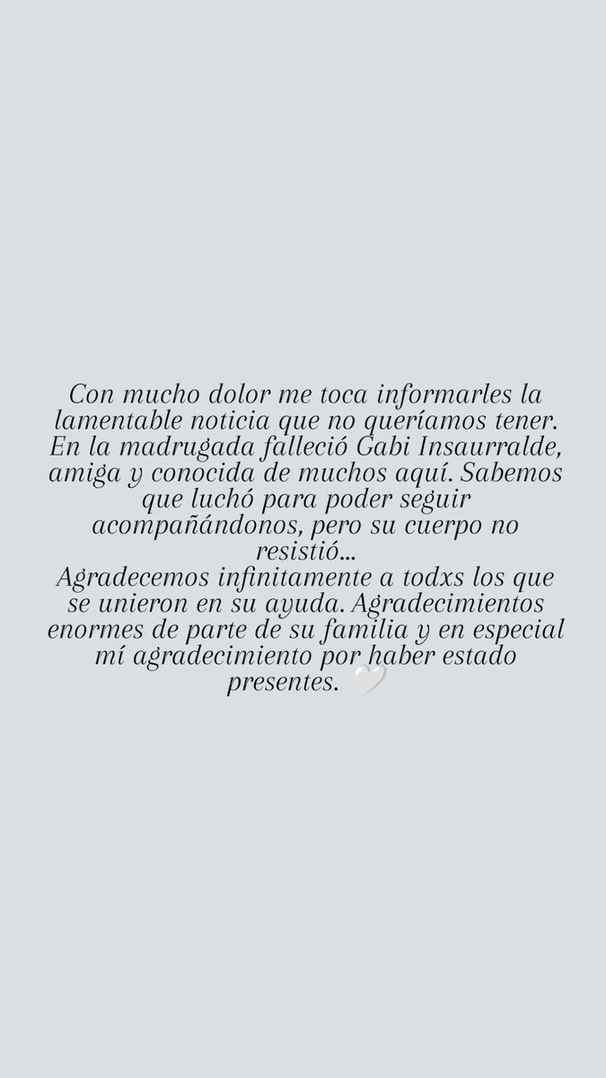 Con mucho dolor me toca informarles la lamentable noticia que no queríamos tener que dar...