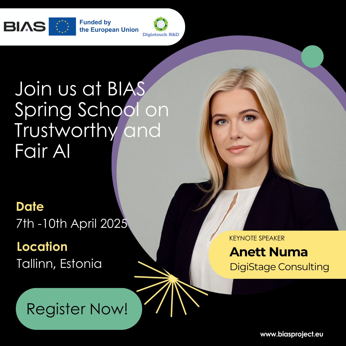 Soumya Kanti Datta (@skdatta2010) on Twitter photo Introducing <a href="/Anetttu/">Anett Numa</a> as one of the Keynote Speakers of the <a href="/BIASProjectEU/">BIAS Project</a> Spring School on Trustworthy and Fair AI.
🔥 Talk Topic: AI in Cybersecurity: Fast Adopters Will Dominate the Digital Battlefield
🔗 Secure your spot today! 👉 lnkd.in/egcZYUg9 Introducing <a href="/Anetttu/">Anett Numa</a> as one of the Keynote Speakers of the <a href="/BIASProjectEU/">BIAS Project</a> Spring School on Trustworthy and Fair AI.
🔥 Talk Topic: AI in Cybersecurity: Fast Adopters Will Dominate the Digital Battlefield
🔗 Secure your spot today! 👉 lnkd.in/egcZYUg9