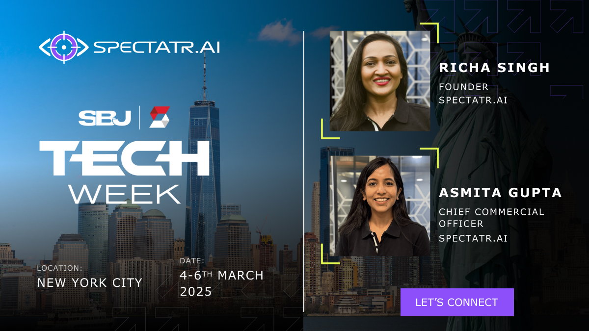 spectatr_ai's tweet image. The future of sports is here with #SpectatrAI at SBJ Tech Week 
We’re redefining the fan experience, bringing the game closer to you—smarter, faster, and more exciting. 
See you there!
#SBJTechWeek #AIinSports #SportsTech #AI #SportsHighlights #FanEngagement