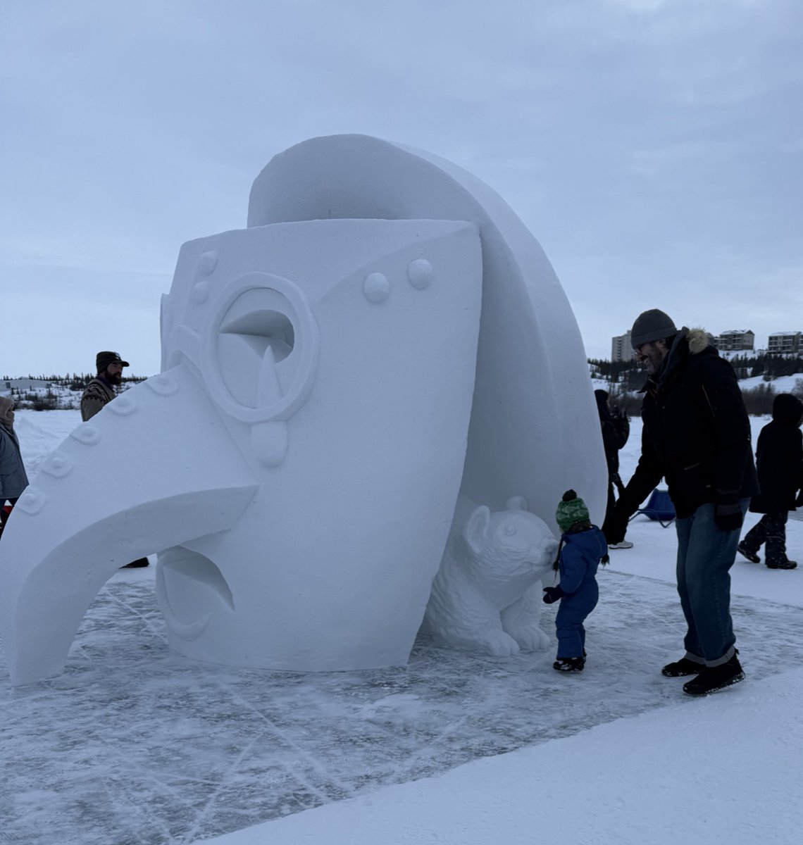 Our Plague Doctor is complete!
What a blast at the SnowKing Winter Festival with Dave and Bogdan carving a 10’x10’x10’ block of pristine snow on Great Slave Lake. So many new friends and new skills learned on my first ‘big block’.