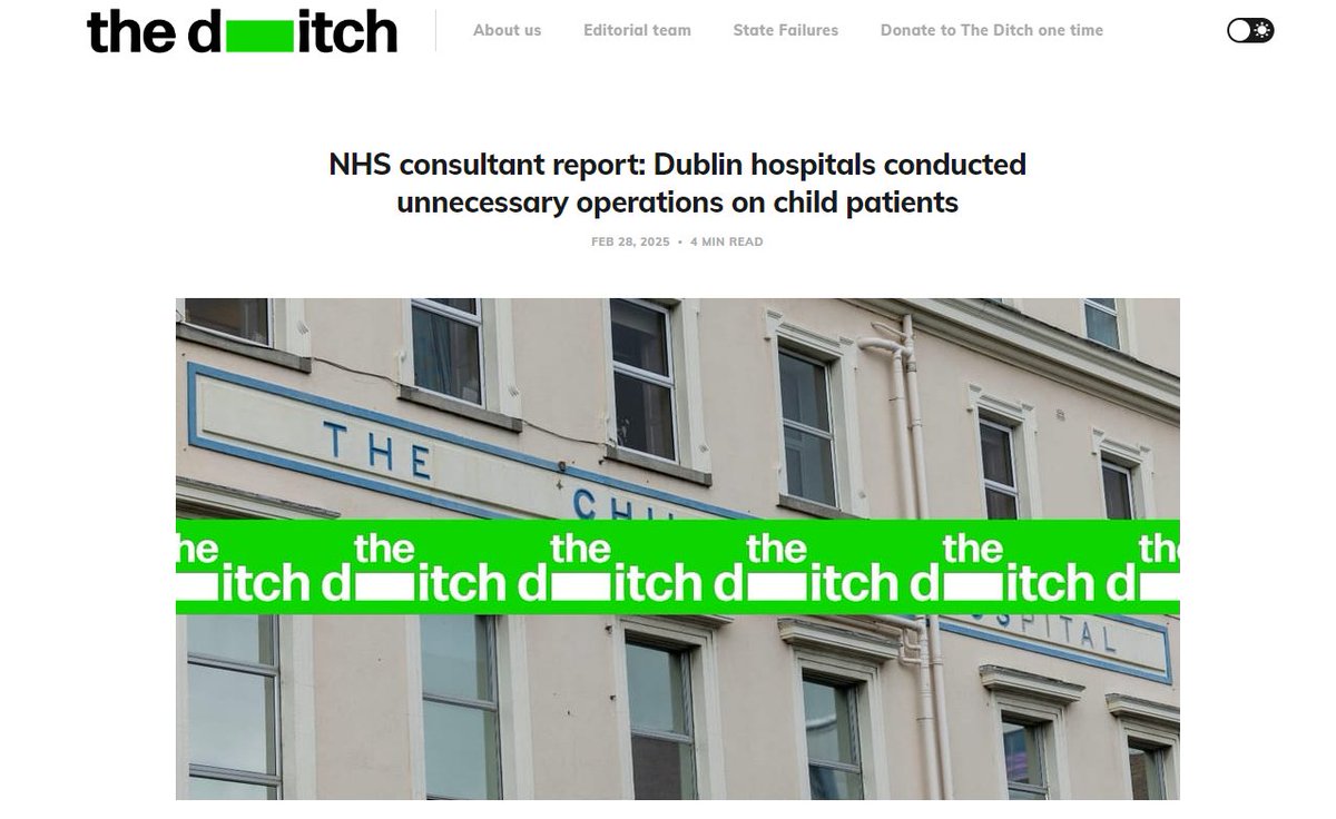 I know we have become scandal fatigued, but this is a major scandal uncovered by the <a href="/wereontheditch/">The Ditch</a> - children enduring un-necessary surgery for financial gain.😯

 Why are <a href="/rtenews/">RTÉ News</a> ignoring it? They had the Tanaiste <a href="/SimonHarrisTD/">Simon Harris TD</a>, the former Health Minister on <a href="/thisweekrte/">This Week RTÉ</a>