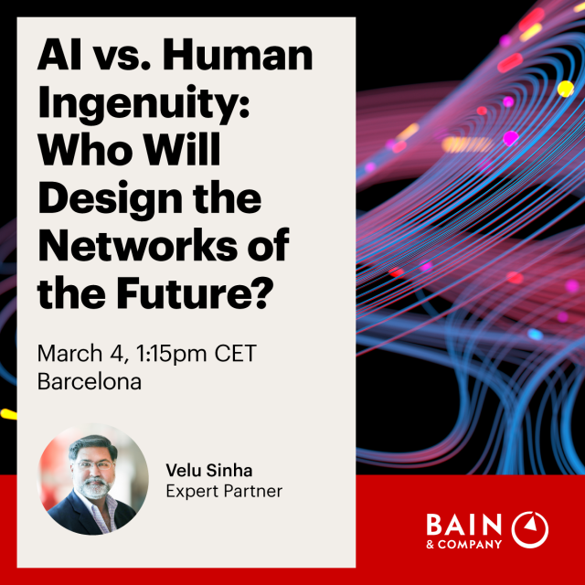 Thibaud_Ch's tweet photo. Expert partner Velu Sinha will speak at MWC in Barcelona, where panelists will explore the balance between human creativity and machine learning in network design. Is the future AI-driven optimization, or will human-led innovation remain at the core? https://t.co/v5gUA528f5 https://t.co/S7TRqz3VQo