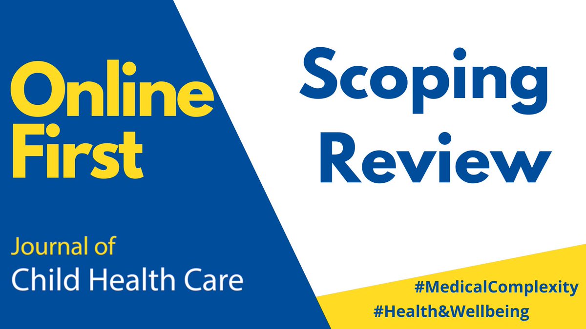 JournalofCHC's tweet image. The health and well-being of children with medical complexity and their parents’ when admitted to inpatient care units: A scoping review.
doi.org/10.1177/136749…
Online first. Available now.
Lyndsay Mackay
@drtammiedewan
L Asaad
F Buchanan
K A Hayden
L Montgomery
U Chang