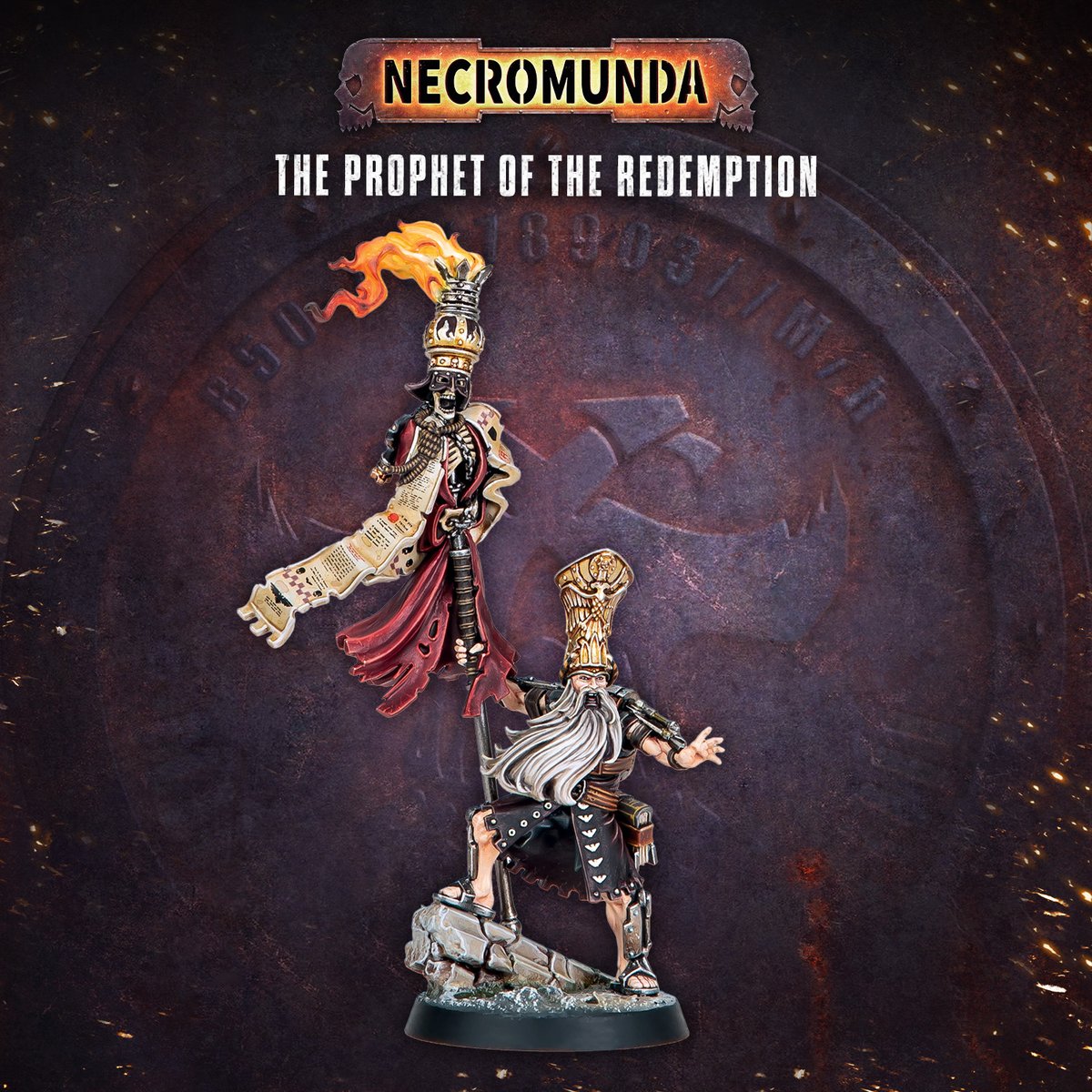 Carrying aloft a macabre relic of untold power, a divine presence comes to cleanse Hive Primus and raise Necromunda as a bastion of the God-Emperor. ow.ly/gCsK50V9eXE #WarhammerCommunity
