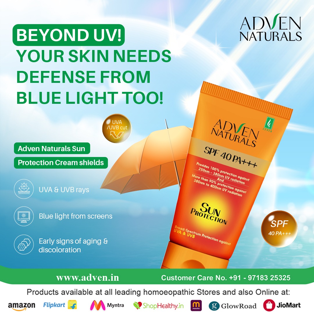 AdvenNaturals's tweet photo. Beyond UV!
Your skin needs defense from blue light too!
Adven Naturals Sun Protection Cream SPF 40 PA+++
https://t.co/dGFnIIthtB
#AdvenNaturals #SunDamage #sunroof #sunprotect #sunprotector #SPF40 #sunscreeen #sunscreeenbenefits #sunscreeenglowing #sunscreeeneveryday https://t.co/xOm0E1dlXu