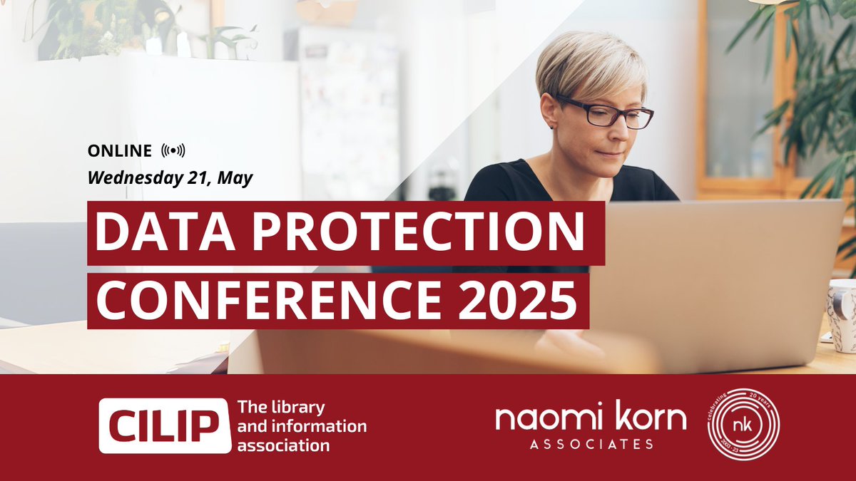 CILIP (@cilipinfo) on Twitter photo New regulatory updates! #CILIP Data Protection Conference with <a href="/NKorn/">Naomi Korn: Copyright & Data Protection</a> is your chance to stay ahead in data privacy, compliance & information governance. Learn from top experts & get key insights for the GLAM sectors! Early bird ends 31 Mar. cilip.org.uk/page/DataConf25 #CILIPData25 New regulatory updates! #CILIP Data Protection Conference with <a href="/NKorn/">Naomi Korn: Copyright & Data Protection</a> is your chance to stay ahead in data privacy, compliance & information governance. Learn from top experts & get key insights for the GLAM sectors! Early bird ends 31 Mar. cilip.org.uk/page/DataConf25 #CILIPData25