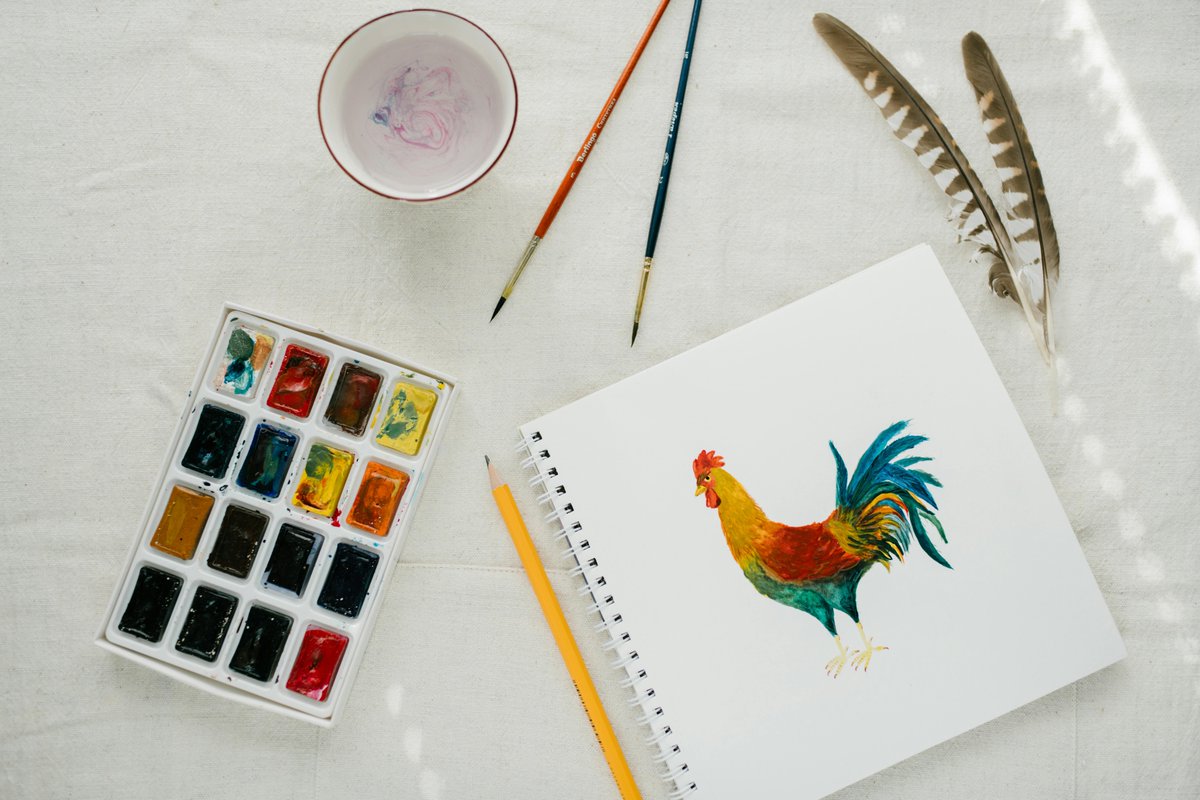 Syntovia's tweet image. The beauty of watercolor pencils? They let you sketch and paint all in one tool! 🎨✏️
