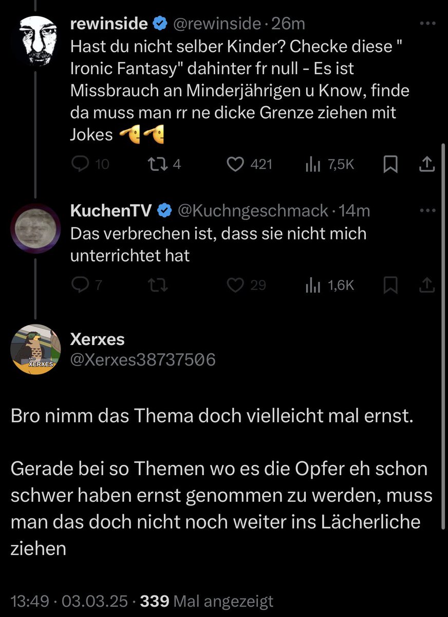Xerxes38737506's tweet image. Jetzt mal wirklich @Kuchngeschmack wie unfassbar kritikunfähig &amp;amp; dünnhäutig muss man sein um wegen so ein bisschen Kritik gleich zu blocken?

Richtig schwach &amp;amp; enttäuschend