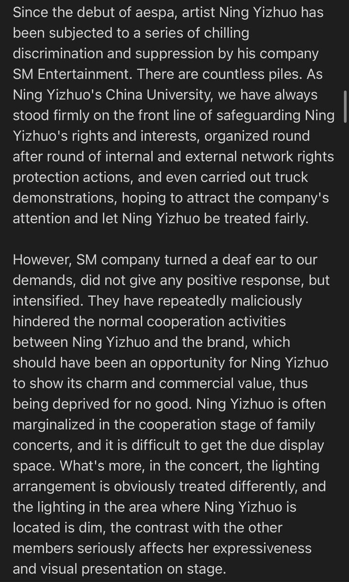 yizhuo1st's tweet photo. ningning_bar will continue to boycott sm’s future releases 👍🏻 https://t.co/TVIK0475DO