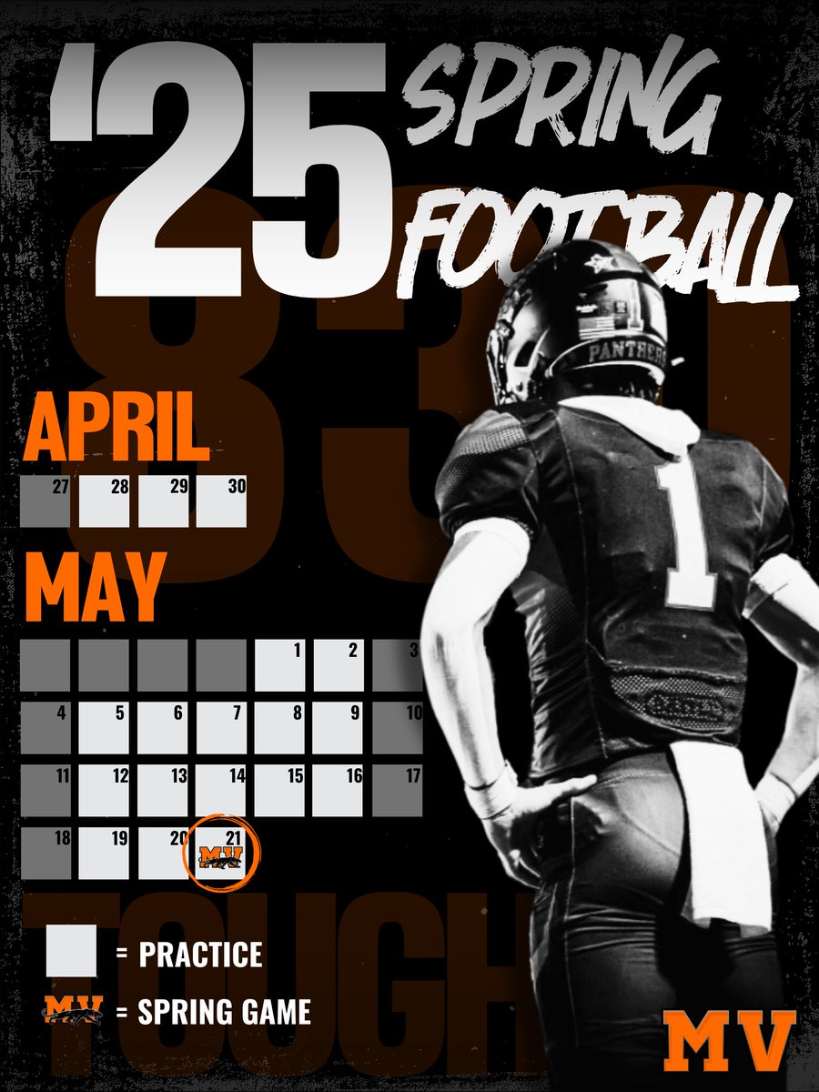 MVHS Football (@mvhspanthersfb) on Twitter photo 🔥🔥Spring Football is almost here🔥🔥
College coaches, DM <a href="/ab02ss/">Andrew Britt</a> for more information on times/etc.
#PantherTOUGH
<a href="/mattmedley23/">Matt Medley</a> <a href="/Coach_DSoto/">Daniel Soto</a> <a href="/MasonPounds1/">Mason Pounds</a> <a href="/Coach_Salinas1/">Oscar Salinas Jr M. Ed</a> <a href="/MV_Coach_T/">Neil Tschirhart</a> <a href="/CoachJDSmith55/">Johnathan D. Smith</a> <a href="/CoachPisseri/">Coach Sean Pisseri</a> <a href="/Coachkp1/">Steven Kirkpatrick</a> 🔥🔥Spring Football is almost here🔥🔥
College coaches, DM <a href="/ab02ss/">Andrew Britt</a> for more information on times/etc.
#PantherTOUGH
<a href="/mattmedley23/">Matt Medley</a> <a href="/Coach_DSoto/">Daniel Soto</a> <a href="/MasonPounds1/">Mason Pounds</a> <a href="/Coach_Salinas1/">Oscar Salinas Jr M. Ed</a> <a href="/MV_Coach_T/">Neil Tschirhart</a> <a href="/CoachJDSmith55/">Johnathan D. Smith</a> <a href="/CoachPisseri/">Coach Sean Pisseri</a> <a href="/Coachkp1/">Steven Kirkpatrick</a>